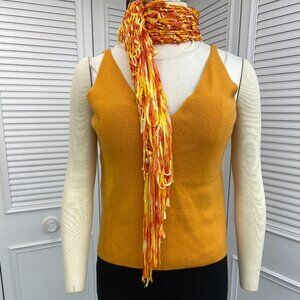 Linda Allard Ellen Tracey Sz. L Top Yello Ochre Sleeveless Sweater